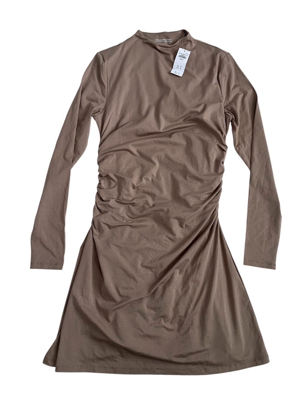 NWT Abercrombie & Fitch Long-Sleeve Ruched dress TALL